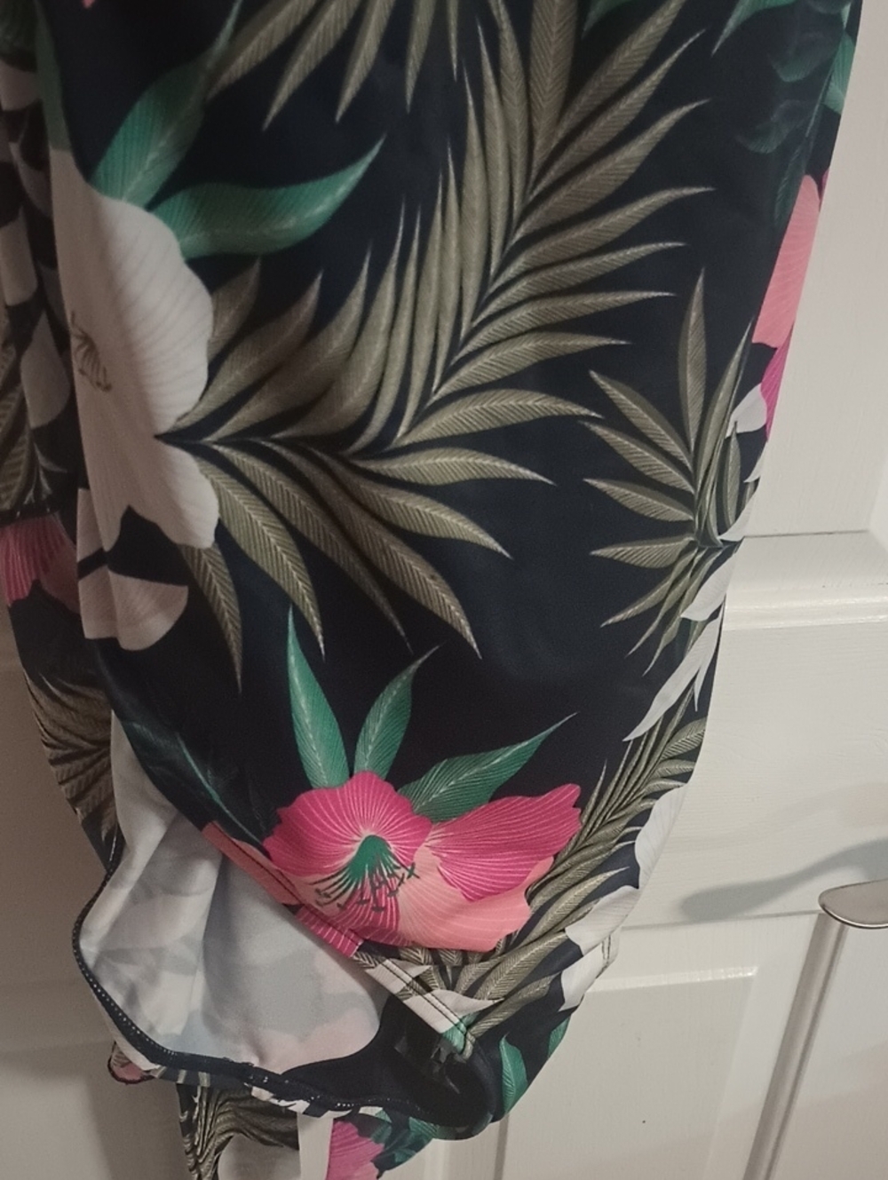 Lane Bryant Navy Tropical Floral One-Piece Swimsuit with Pink & Green Print - Picture 5 of 10
